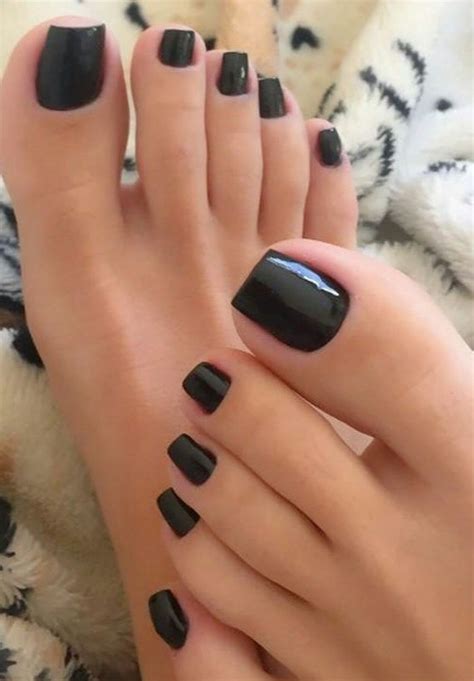 cute dark nails|beautiful black foot nails.